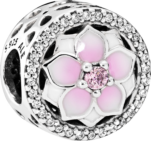 PANDORA SALE Charm 792085PCZ Magnolie Silber 925