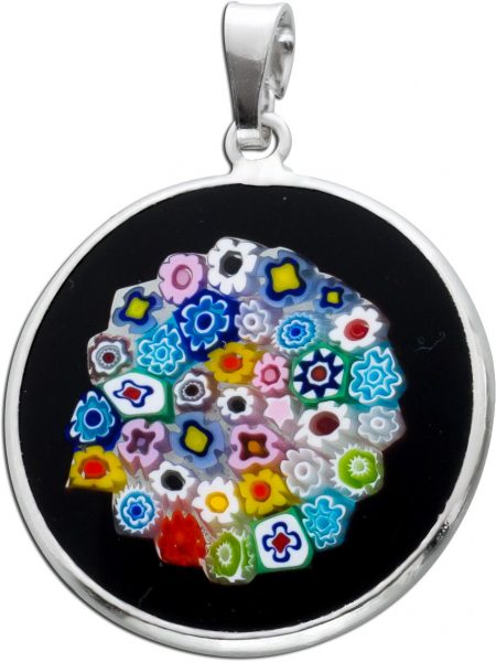 Murrinaglas Anhänger Silber 925 Original Murano Glas Damen